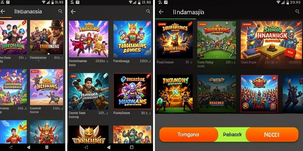 Tampilan antarmuka yang intuitif dalam DANAGAME.