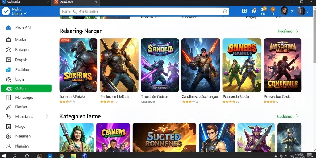 Tampilan menu utama yang menarik dan mudah dinavigasi.